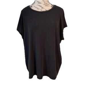 Eileen Fisher Black Oversized Soft T-Shirt Closet Basic Capsule Wardrobe Size XL